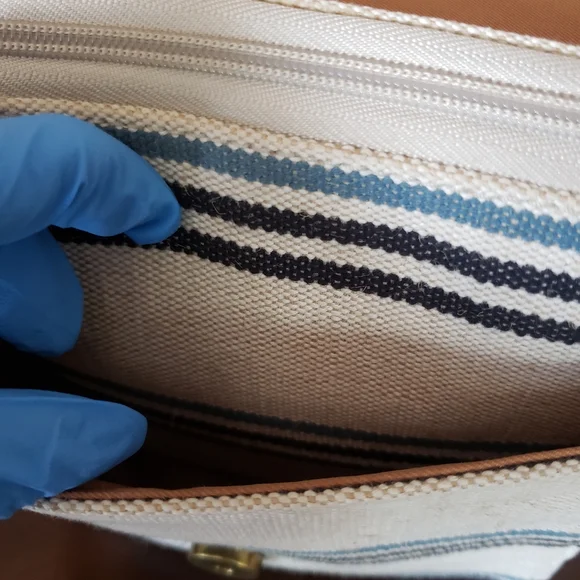 Fossil Canvas & Leather Crossbody Bag! EUC! - Picture 7 of 11